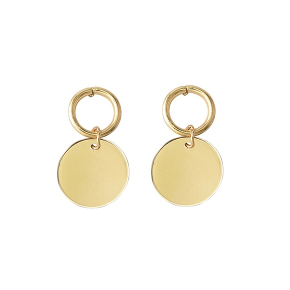 **MESSIAH* Gold Simple Round Style Fashion Earrings - Picture 6 of 7